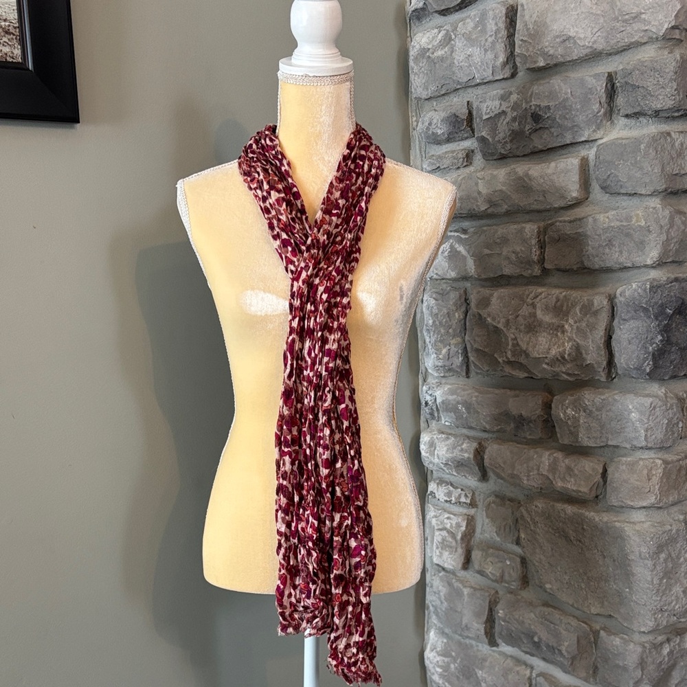 Ann Taylor Loft Scarf, deep red hues